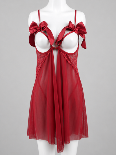 Scarlet Bow Lace Babydoll Lingerie — Pakistan COD