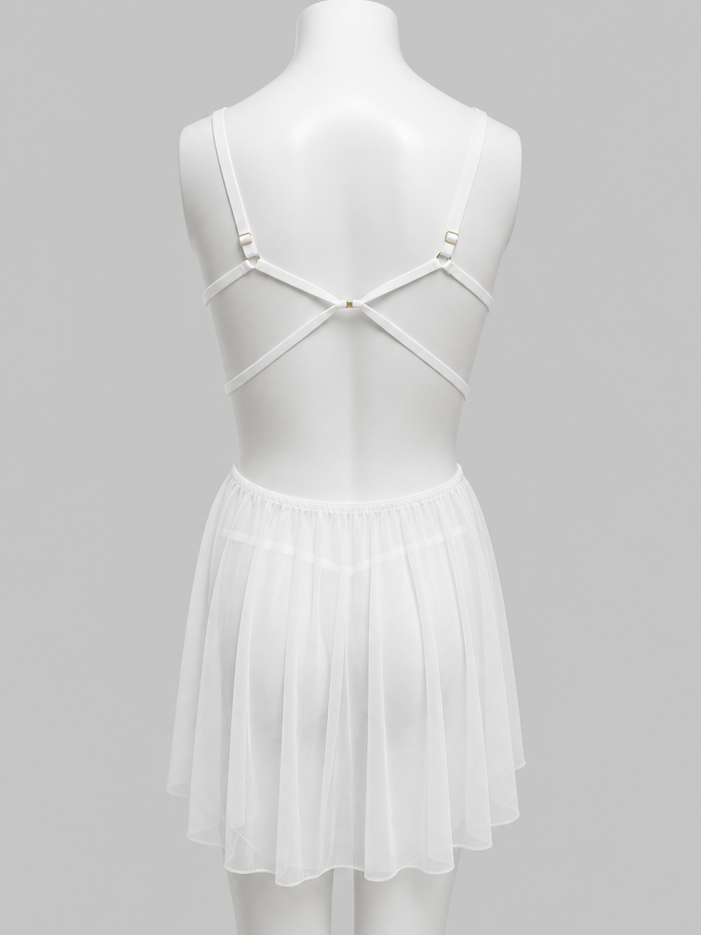 Midnight Bow Lace Babydoll Nightdress