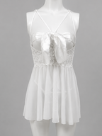 Midnight Bow Lace Babydoll Nightdress