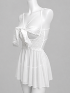 Midnight Bow Lace Babydoll Nightdress