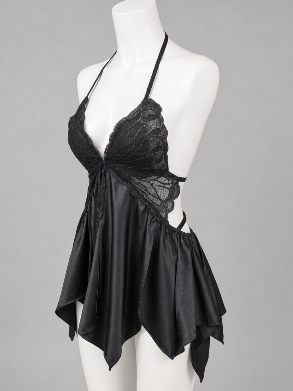 Scarlet Charm Satin Lace Babydoll Nightwear