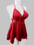 Scarlet Charm Satin Lace Babydoll Nightwear — Her Comfort Pakistan