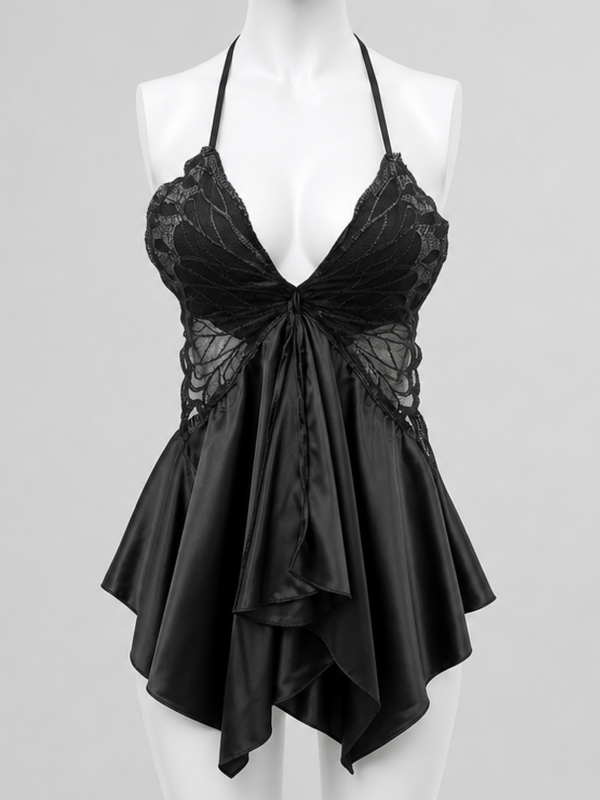 Scarlet Charm Satin Lace Babydoll Nightwear — Buy Online Pakistan | Her Comfort