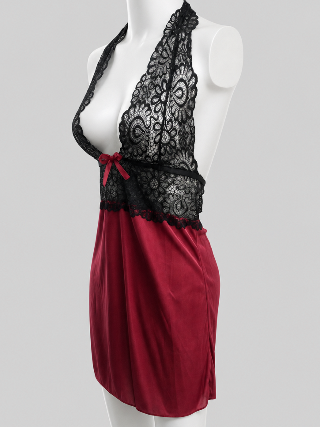 Midnight Desire Lace Halter Babydoll Nightdress