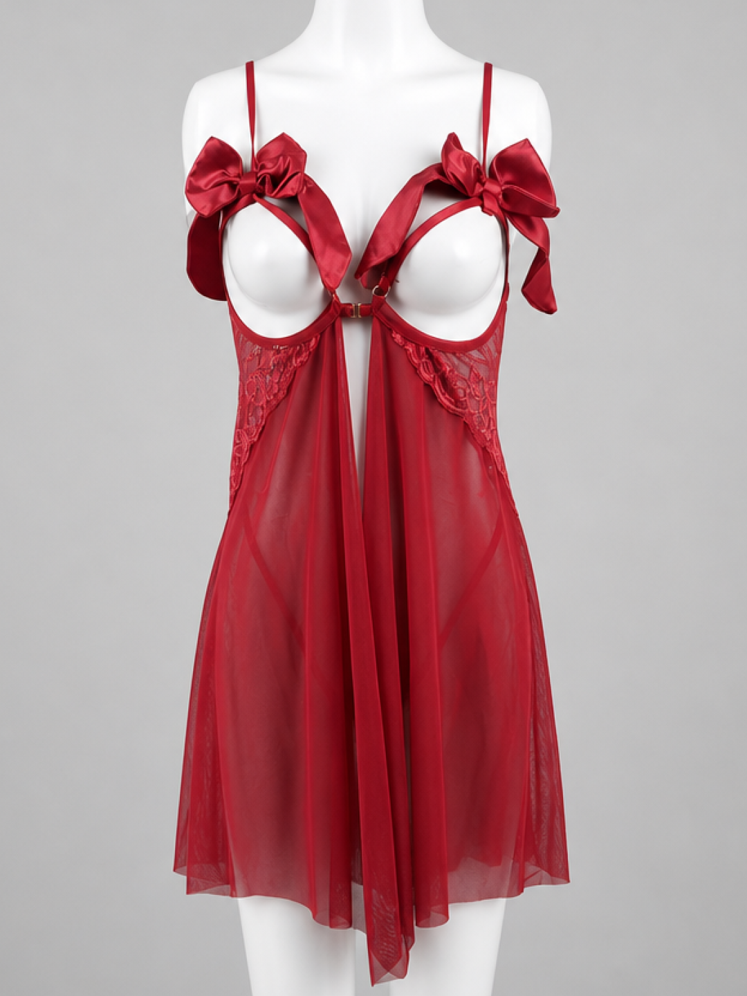 Scarlet Bow Lace Babydoll Lingerie