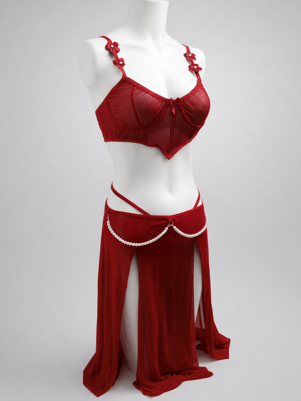Scarlet Pearl Sheer Maxi Nightwear