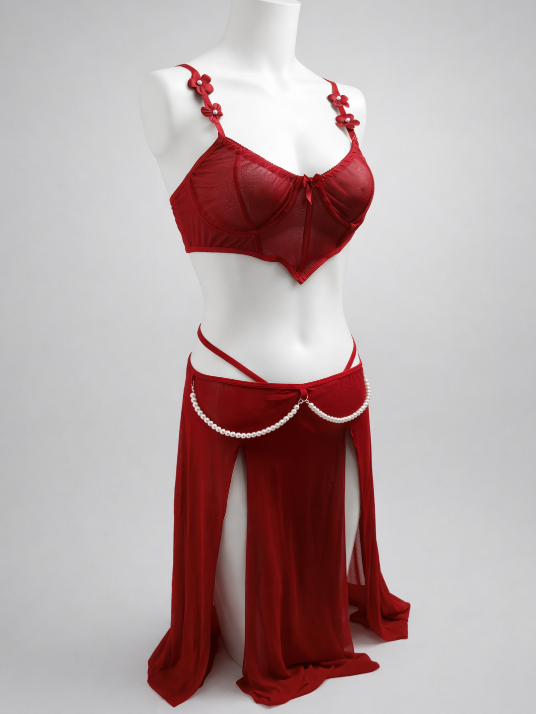 Scarlet Pearl Sheer Maxi Nightwear